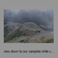 view down to our campsite while climbing Doro Muntai, the inactive volcano to the S